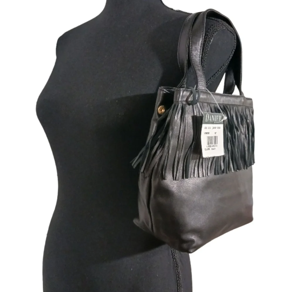 DANIER Fringe Leather Satchel Bag